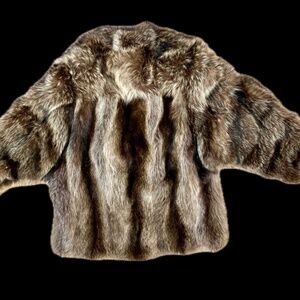 Custom 100% Real Fur vintage Coat waist length jacket